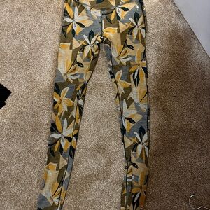 Smartwool Women's Leggings with Yellow and Green Floral Pattern